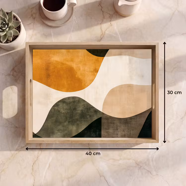 Plateau - Formes - Ocre jaune - Abstrait — 7