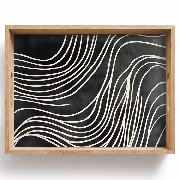 Plateau - Lignes - Motif - Abstrait - Blanc — 1