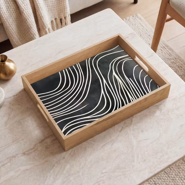 Plateau - Lignes - Motif - Abstrait - Blanc — 2