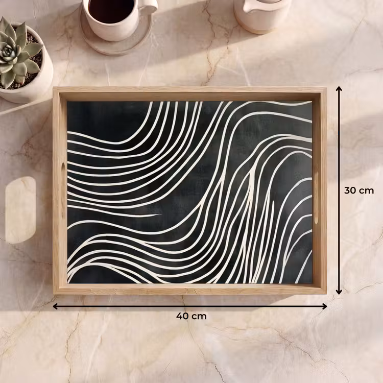 Plateau - Lignes - Motif - Abstrait - Blanc — 7