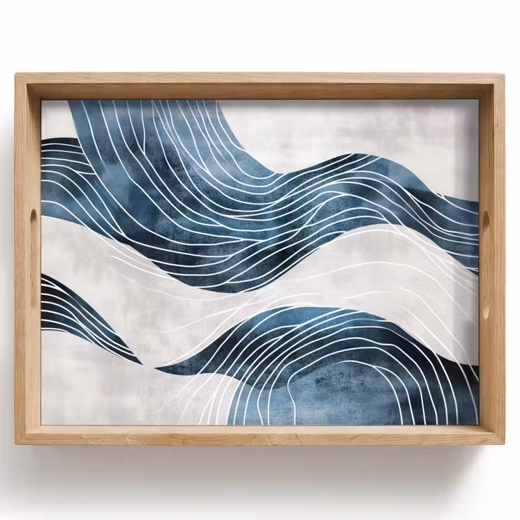 Plateau - Lignes - Vagues - Abstrait - Bleu — 1