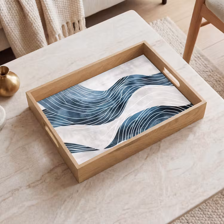 Plateau - Lignes - Vagues - Abstrait - Bleu — 2