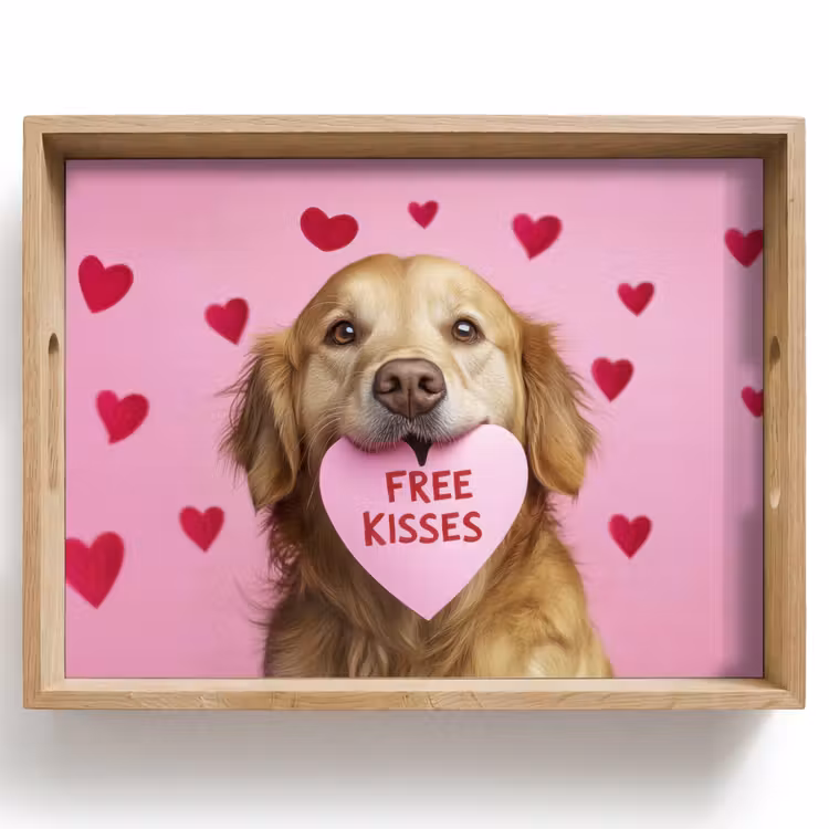 Plateau - Chien - Baiser - Valentin - Coeurs — 1