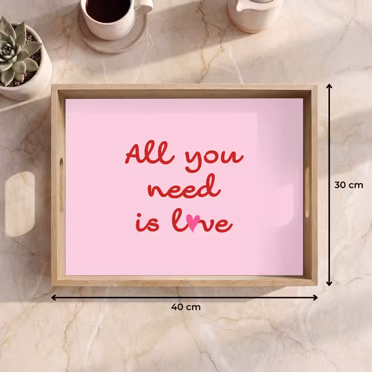 Plateau - Texte - Rose - Amour - Coeur — 7