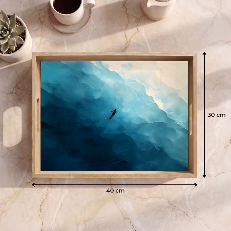 Plateau - Mer - Silhouette - Abstrait - Bleu — 7