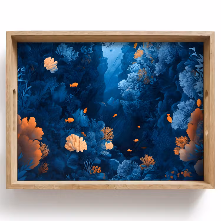 Plateau - Récif corallien - Poissons - Océan - Bleu — 1