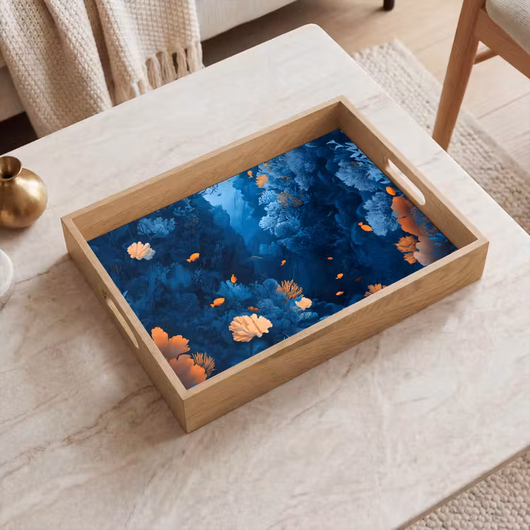 Plateau - Récif corallien - Poissons - Océan - Bleu — 2