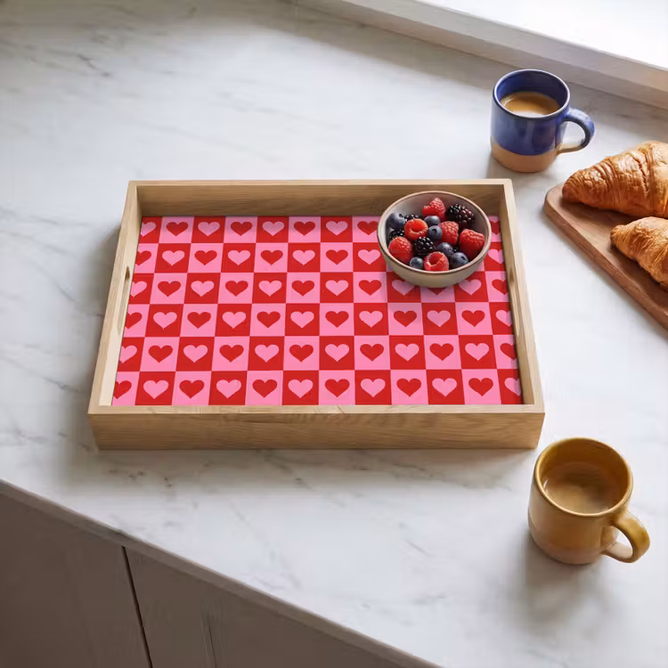 Plateau - Rouge - Rose - Échiquier - Valentin — 3