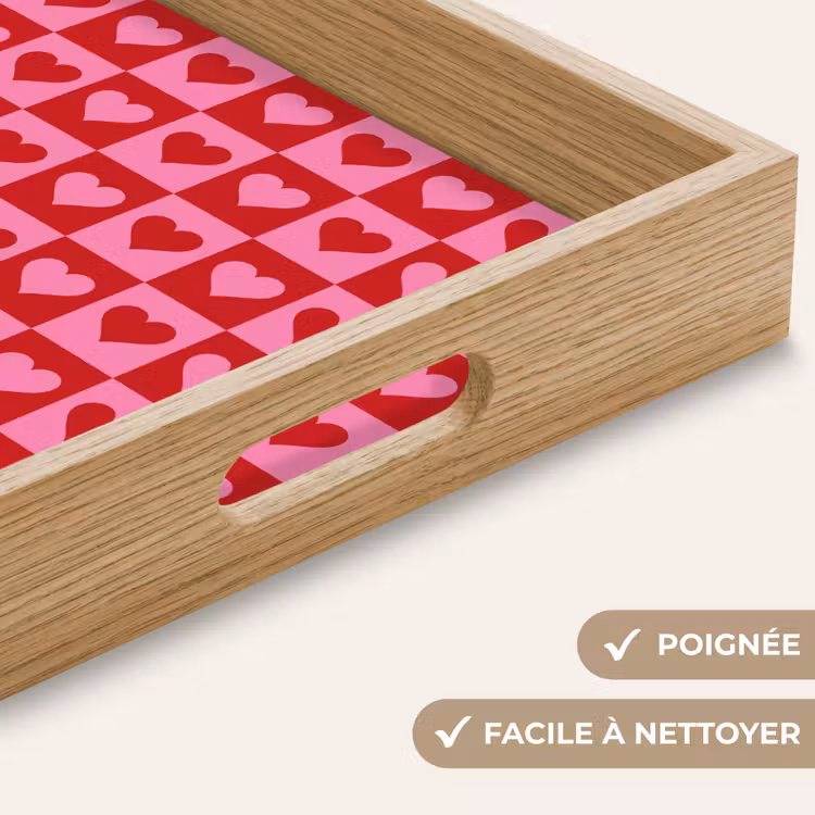 Plateau - Rouge - Rose - Échiquier - Valentin — 8