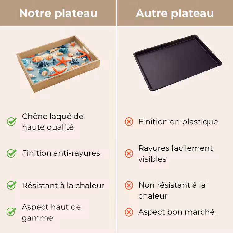Plateau - Étoile de mer - Coquillages - Illustration - Sable — 9