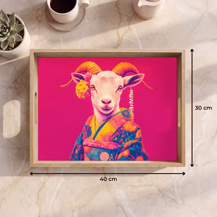 Plateau - Chèvre - Cornes - Kimono - Coloré — 7