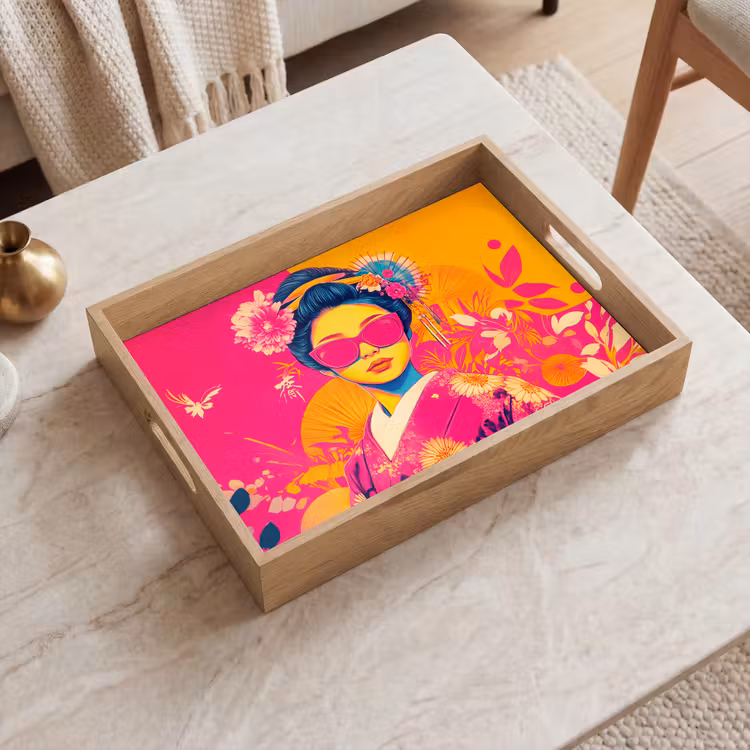 Plateau - Femme - Lunettes de soleil - Abstrait - Orange — 2