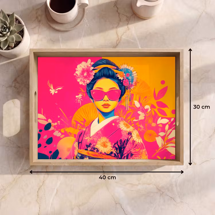 Plateau - Femme - Lunettes de soleil - Abstrait - Orange — 7