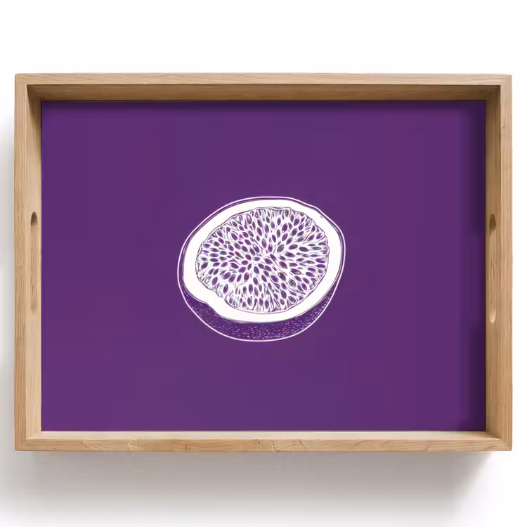 Plateau - Fruit de la passion - Graines - Violet - Minimaliste — 1