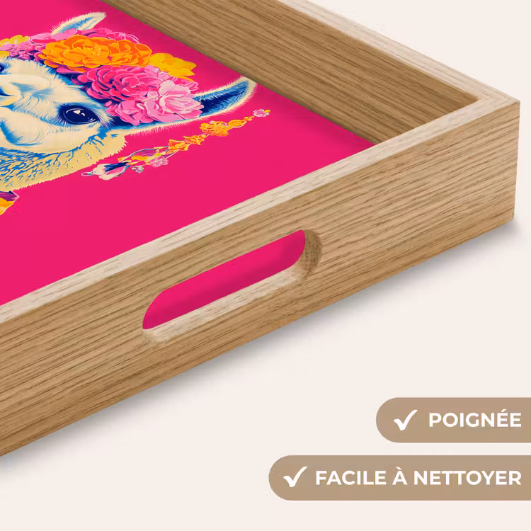 Plateau - Lama - Kimono - Couronne de fleurs - Rose vif — 8