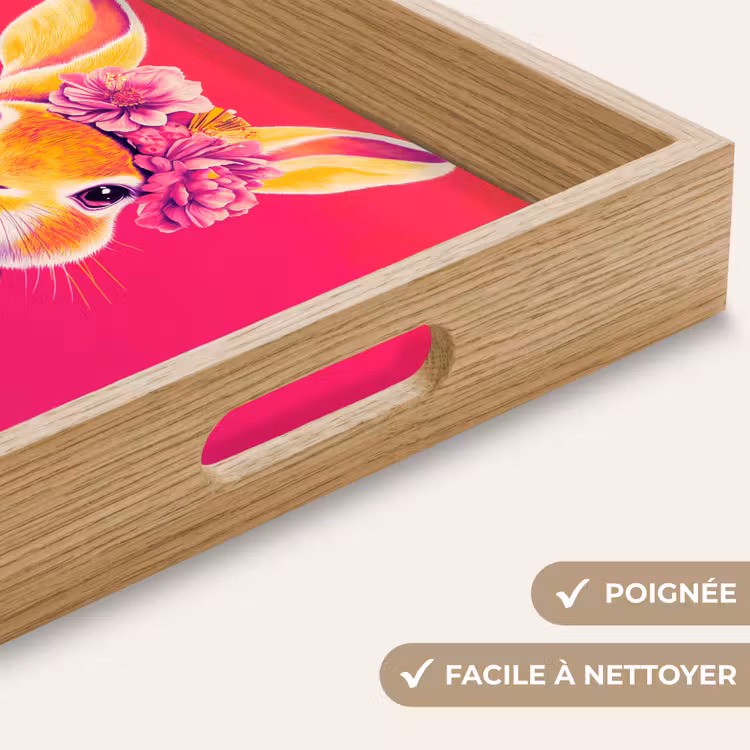 Plateau - Lapin - Fleurs - Coloré - Kimono — 8