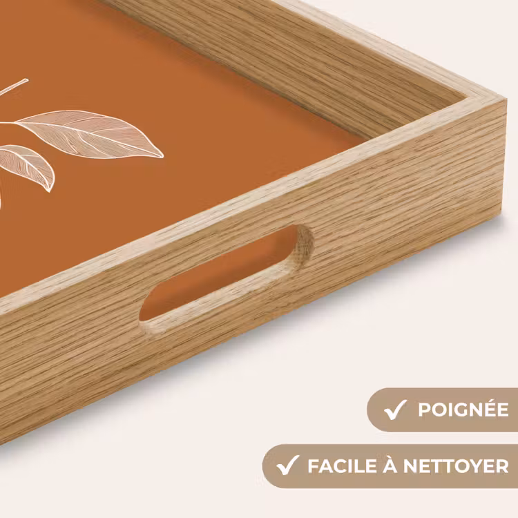 Plateau - Orange - Dessiné - Feuilles - Marron — 8
