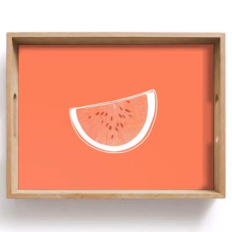 Plateau - Pastèque - Lignes - Rouge corail — 1