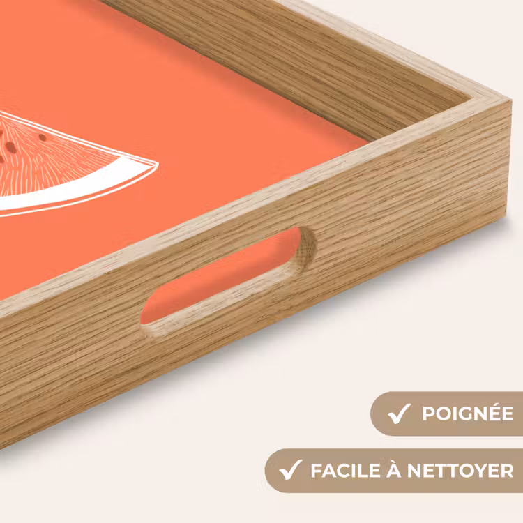 Plateau - Pastèque - Lignes - Rouge corail — 8