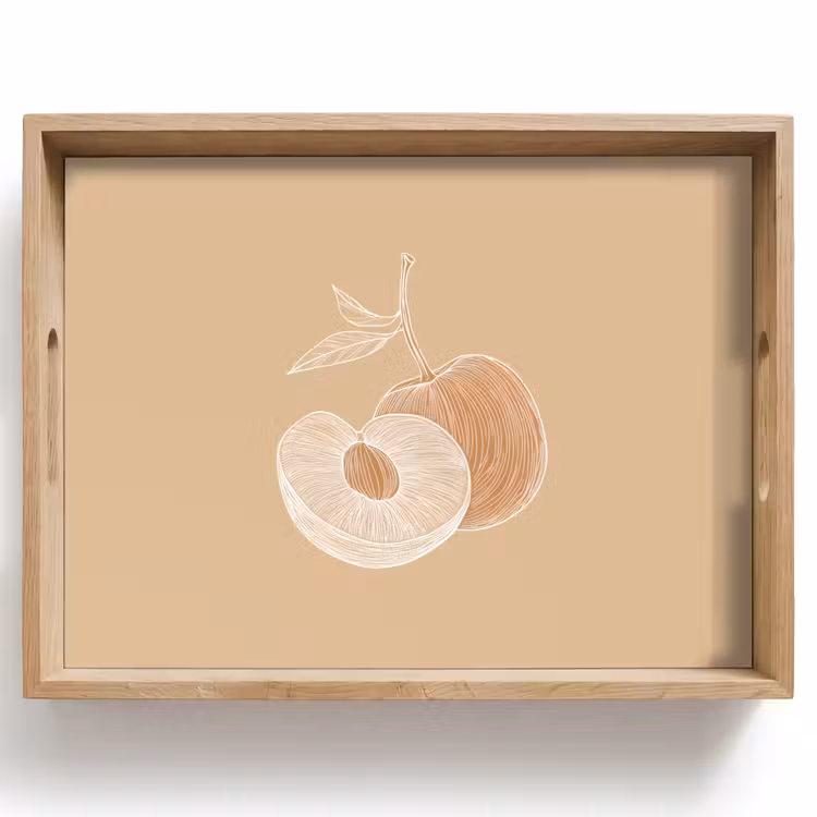 Plateau - Pêche - Dessin au trait - Fosse - Beige — 1