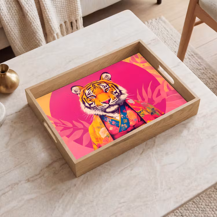 Plateau - Tigre - Kimono - Plantes - Rose — 2