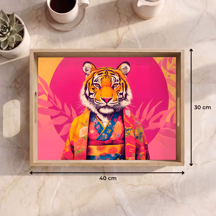 Plateau - Tigre - Kimono - Plantes - Rose — 7