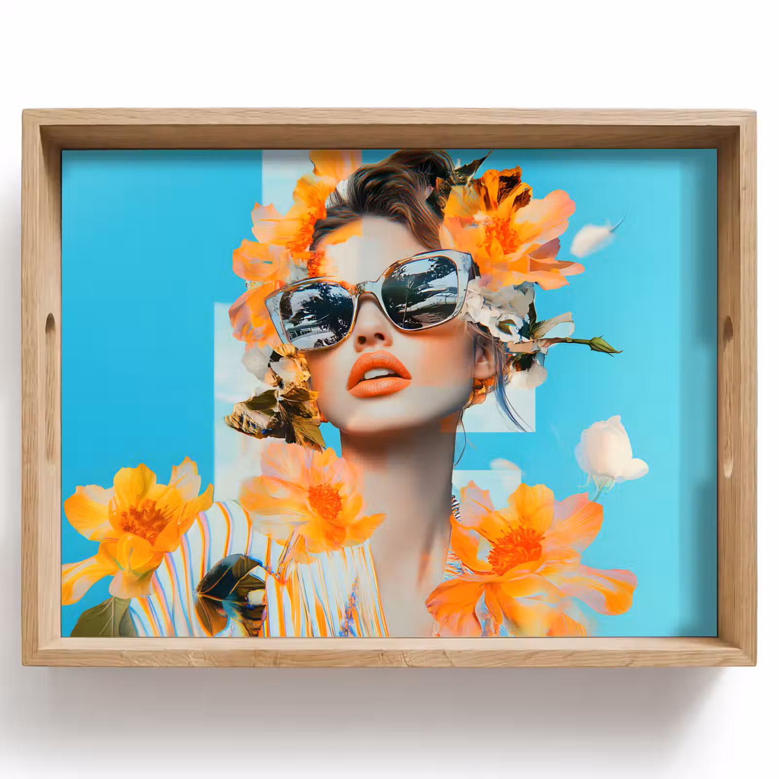 Plateau - Fleurs - Femme - Lunettes de soleil - Bleu — 1