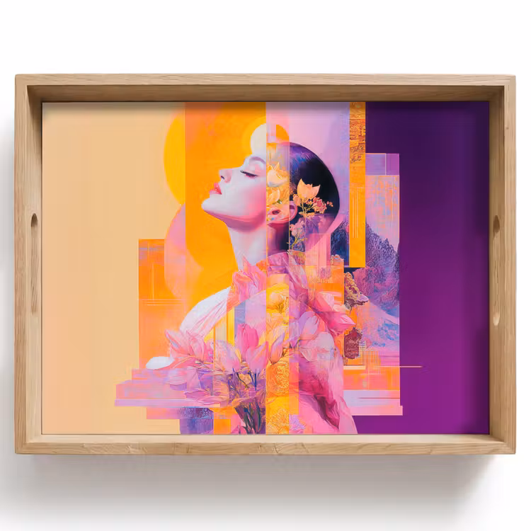 Plateau - Abstrait - Portrait - Femme - Coloré — 1