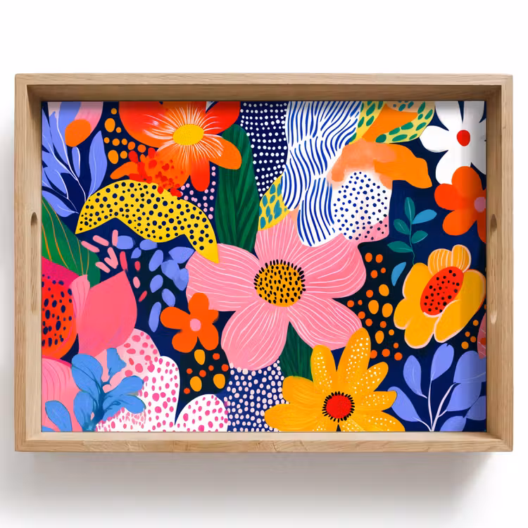 Plateau - Coloré - Fleurs - Abstrait - Points — 1