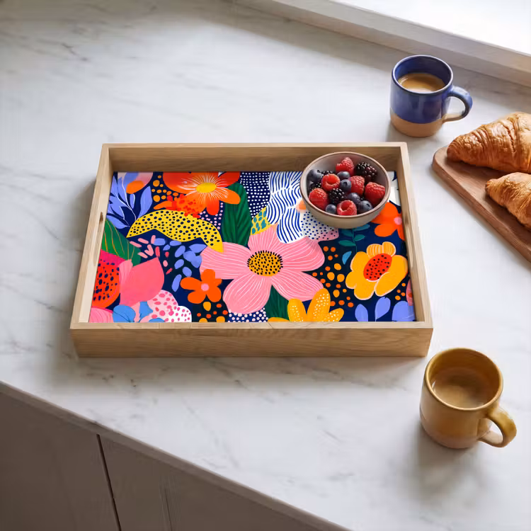 Plateau - Coloré - Fleurs - Abstrait - Points — 3