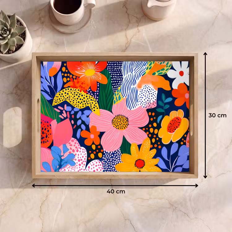 Plateau - Coloré - Fleurs - Abstrait - Points — 7