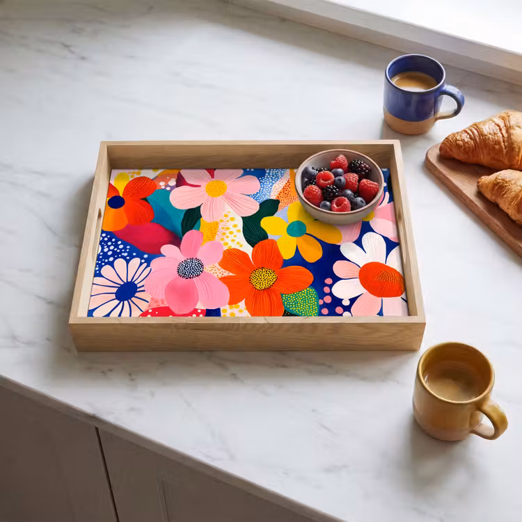 Plateau - Fleurs - Colorées - Points — 3