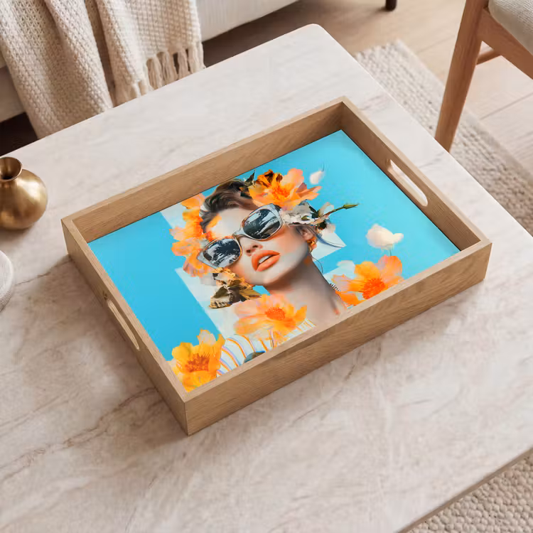 Plateau - Fleurs - Femme - Lunettes de soleil - Bleu — 2