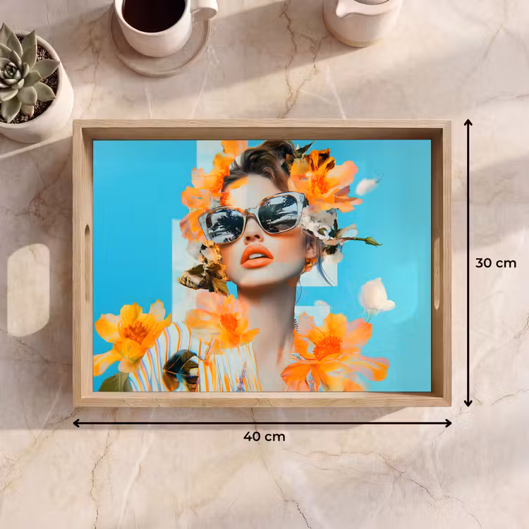 Plateau - Fleurs - Femme - Lunettes de soleil - Bleu — 7