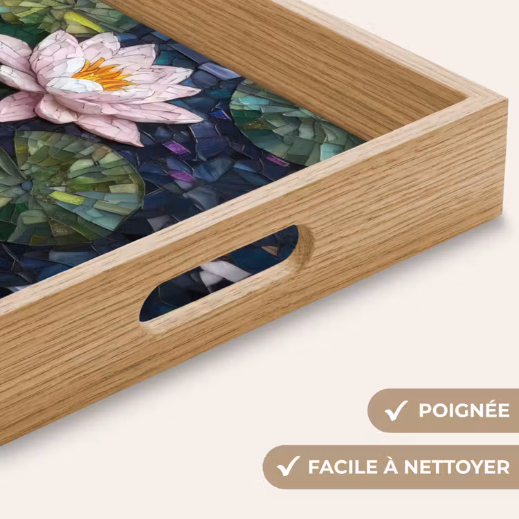 Plateau - Pièces en verre - Feuilles de lys - Poisson - Orange — 8