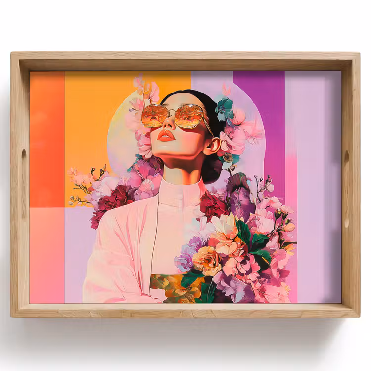 Plateau - Portrait - Femme - Abstrait - Fleurs — 1