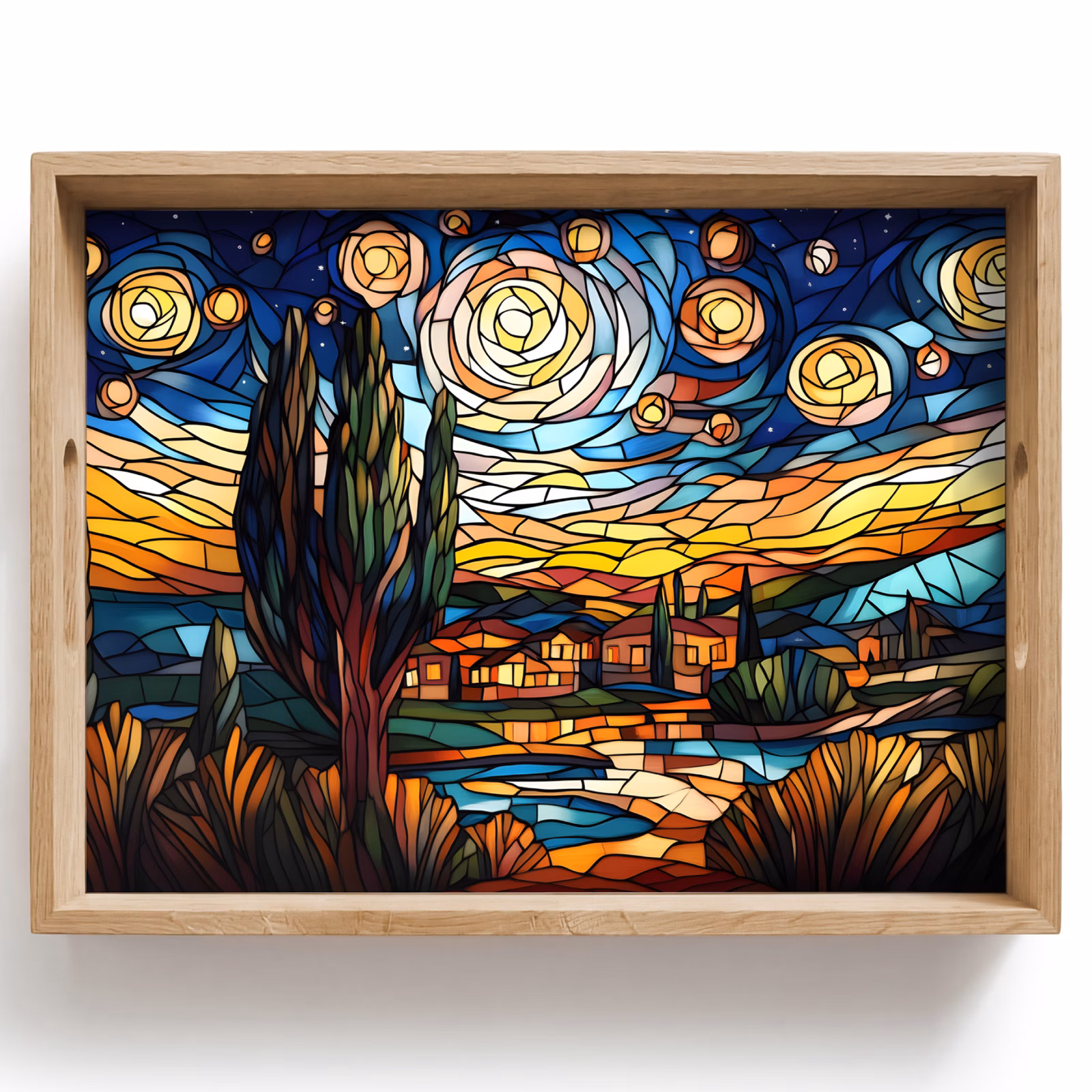 Plateau - Ciel - Étoiles - Mosaïque - Maisons — 1