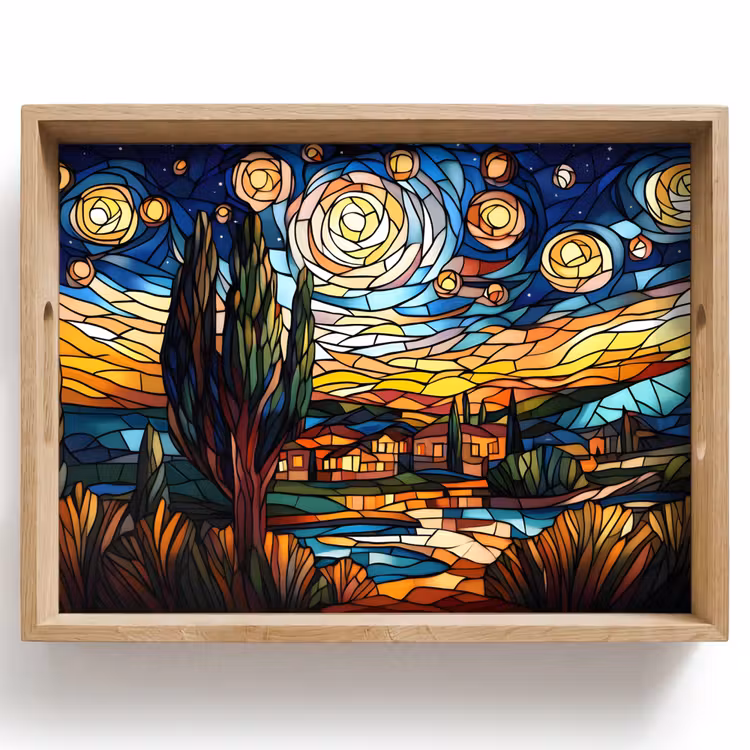 Plateau - Ciel - Étoiles - Mosaïque - Maisons — 1