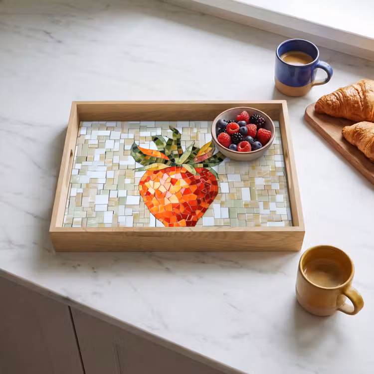 Plateau - Fraise - Rouge - Mosaïque - Fruit — 3