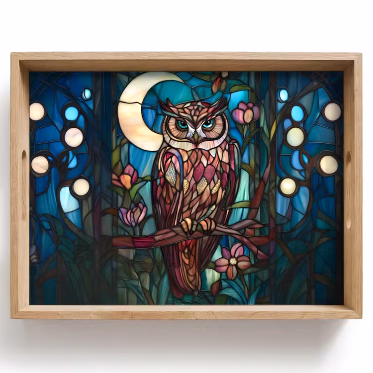Plateau - Hibou - Mosaïque - Lune - Nuit — 1