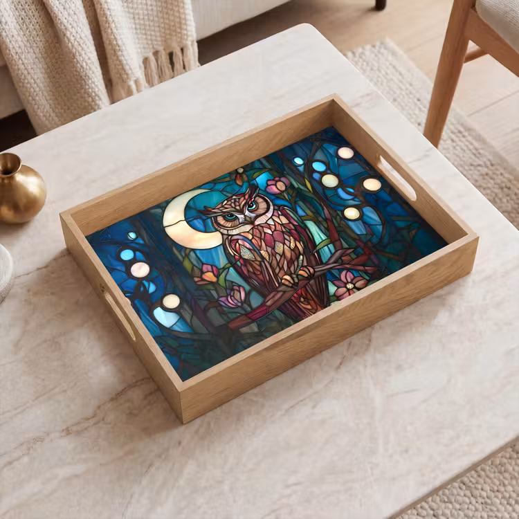 Plateau - Hibou - Mosaïque - Lune - Nuit — 2