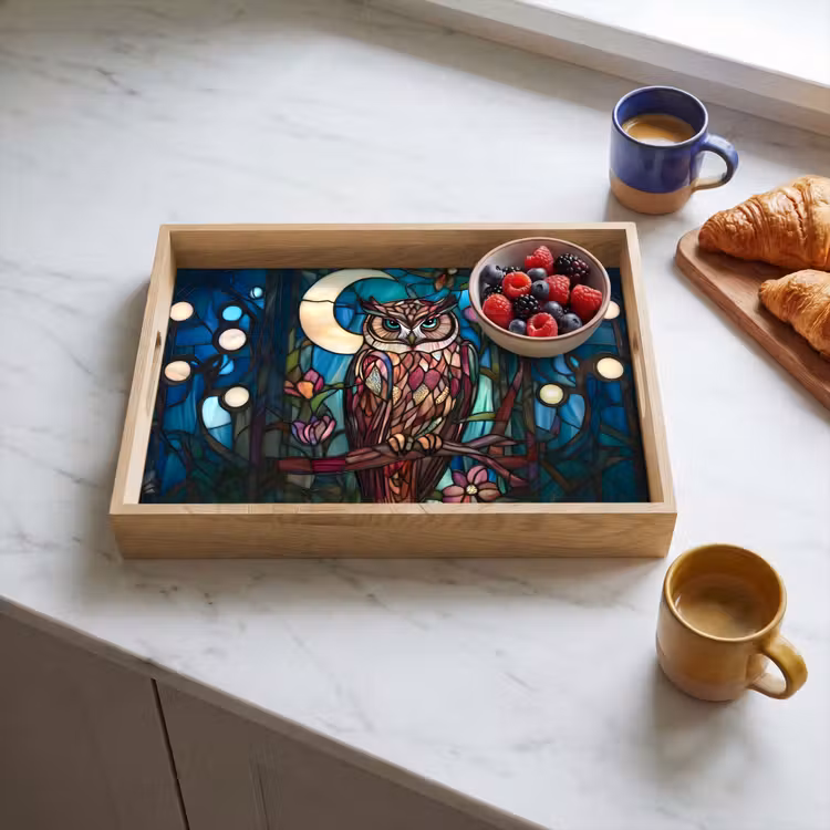 Plateau - Hibou - Mosaïque - Lune - Nuit — 3