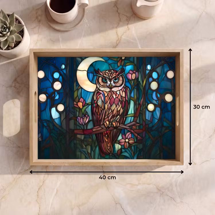 Plateau - Hibou - Mosaïque - Lune - Nuit — 7