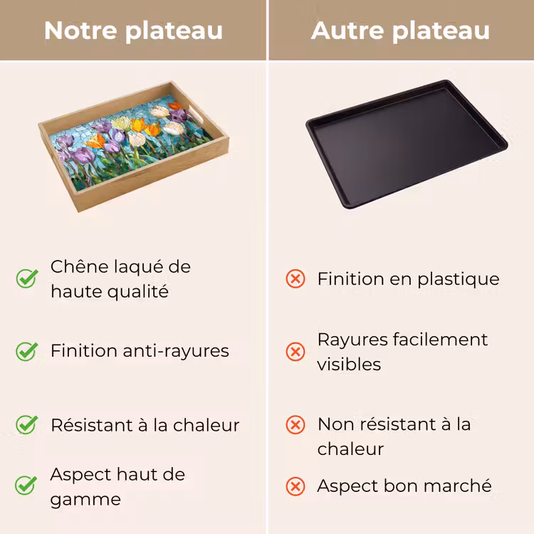 Plateau - Mosaïque - champ - tulipes - coloré — 9