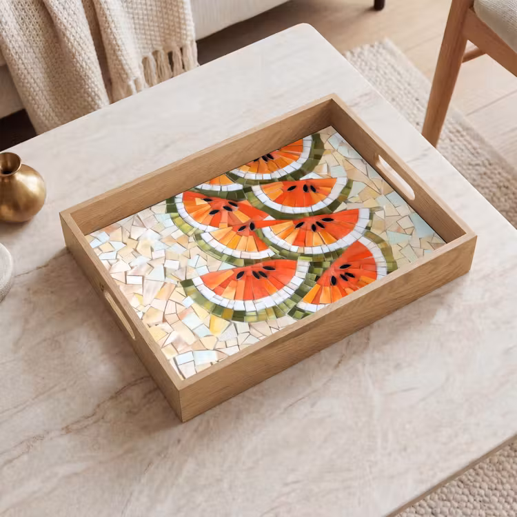 Plateau - Mosaïque - Pastèque - Rouge - Cerneaux — 2