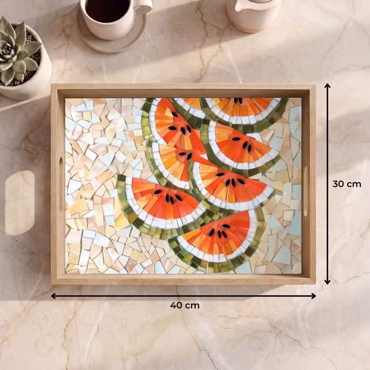 Plateau - Mosaïque - Pastèque - Rouge - Cerneaux — 7
