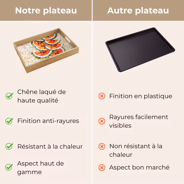 Plateau - Mosaïque - Pastèque - Rouge - Cerneaux — 9