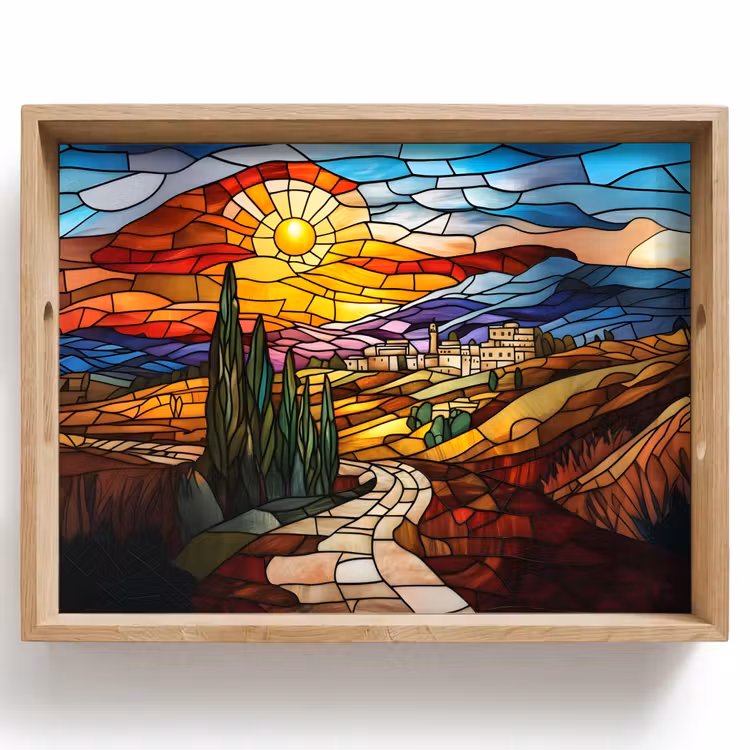 Plateau - Mosaïque - Soleil - Paysage - Village — 1