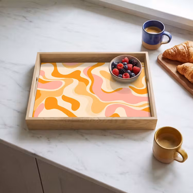 Plateau - Abstrait - Ondulé - Orange — 3