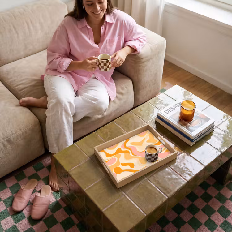 Plateau - Abstrait - Ondulé - Orange — 4